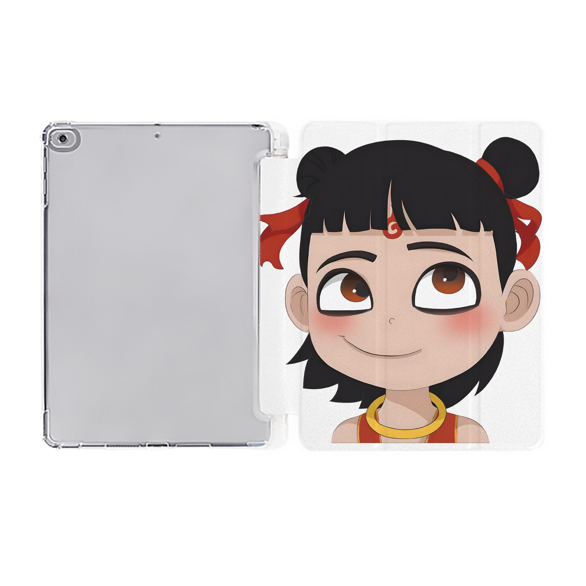 （画像用） Ne Zha 2 ナタ 魔童の大暴れ IPad ケース ペン収納付き 三つ折りスタンド PUレザー×シリコン 対応機種9.5/10.5/10.9インチ